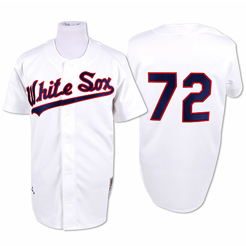 80% Discount Chicago White Sox 72 Carlton Fisk Authentic White Home Throwback MLB Jersey By Mitchell And Ness